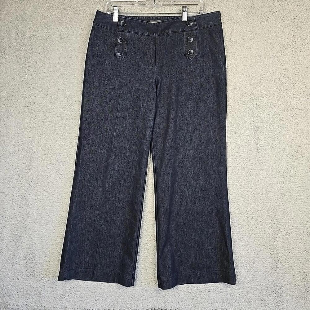 Vince Camuto Jeans Size 12 Riviera Chic Deep Sea Side Zipper Pants
